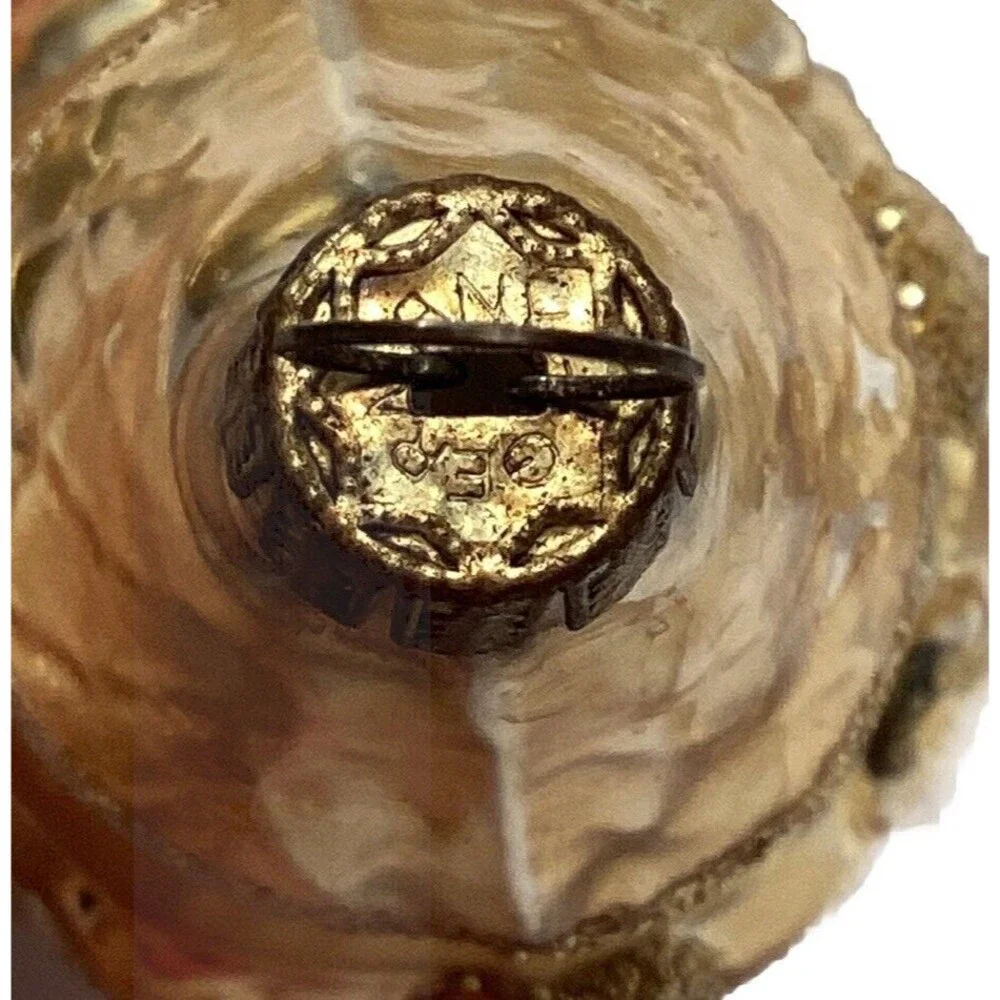 Antique Vintage Glass Bumpy Gold Bursts Bell Shape Christmas Ornament Germany